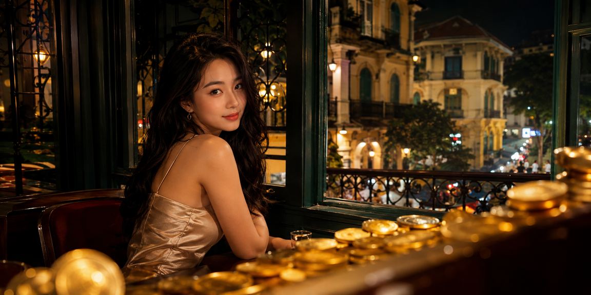 Người dùng VIP tại Hà Nội kiểm tra bonus và nạp tiền trong không gian cà phê quen thuộc